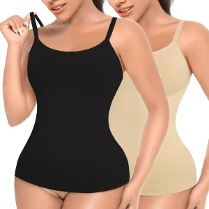 Womens Shapewear Tank Tops with Built in Bra Tummy Control Cami Shaper Compression Shaping Tops