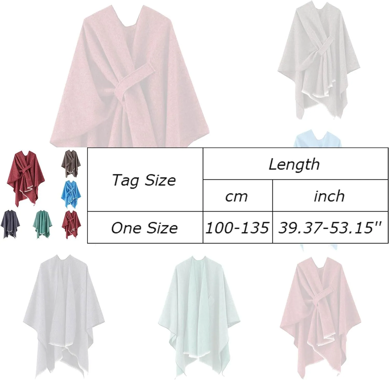 Women's Shawls Wrap Poncho Soft Capes Open Front Scarf Blanket Wraps Comfort Knit Cloak Cardigan Warm Sweater Shawl