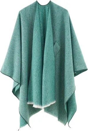 Women's Shawls Wrap Poncho Soft Capes Open Front Scarf Blanket Wraps Comfort Knit Cloak Cardigan Warm Sweater Shawl