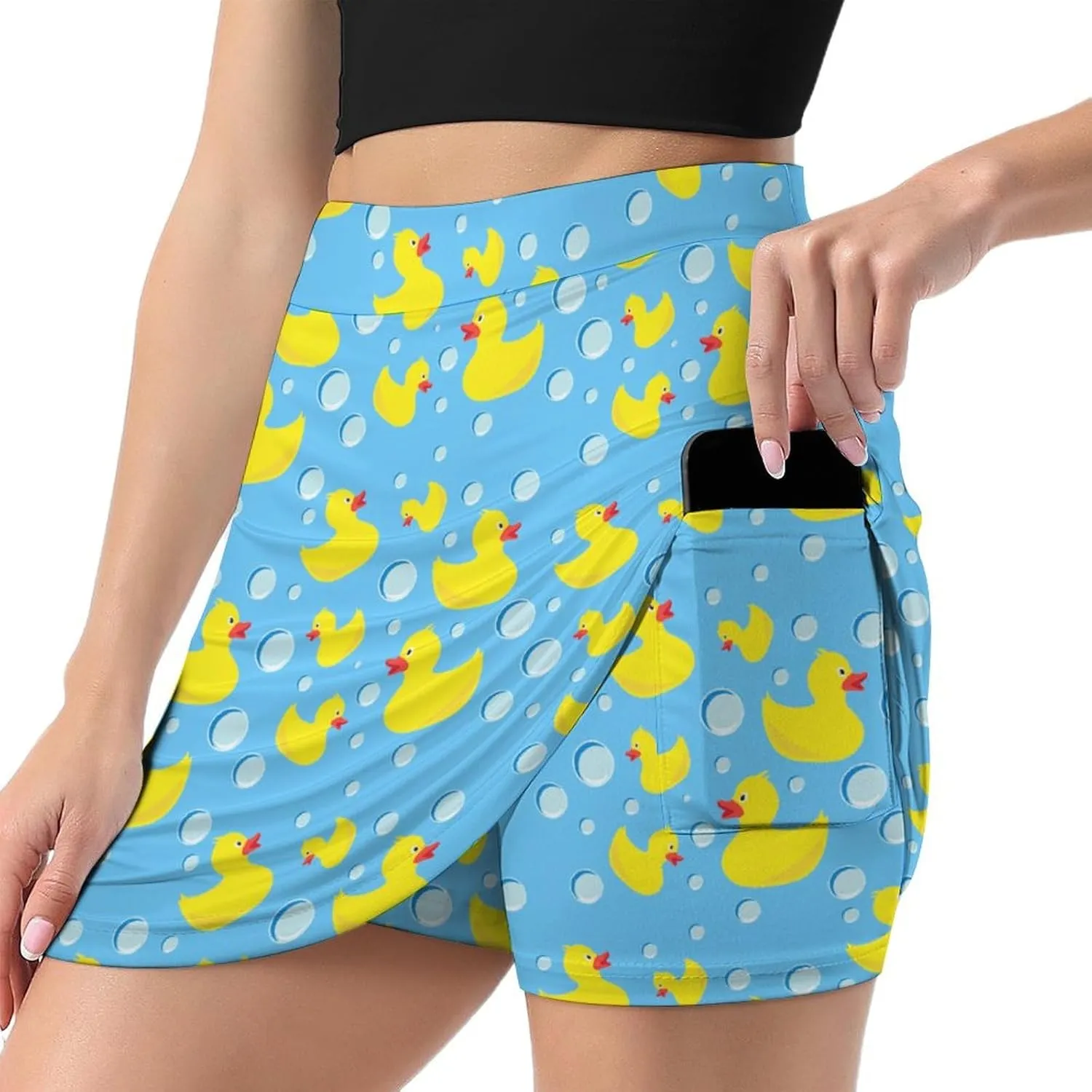 Women's Skorts Skirts A-line Short Trouser Skirt Casual Light Proof Trouser Skirt with Pocket Skirt S-3XL