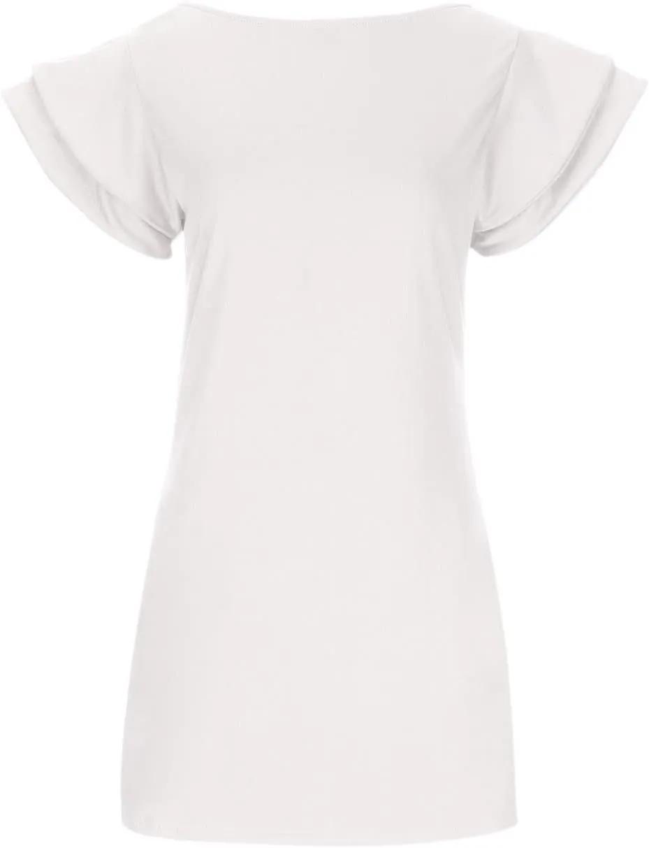 Women's Summer Dresses 2025 Coverup Sexy Dress Casual Ruffle Short Sleeve Fashion Sundresses Outfits for Beach