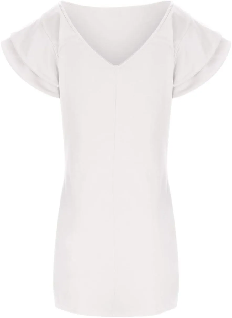 Women's Summer Dresses 2025 Coverup Sexy Dress Casual Ruffle Short Sleeve Fashion Sundresses Outfits for Beach