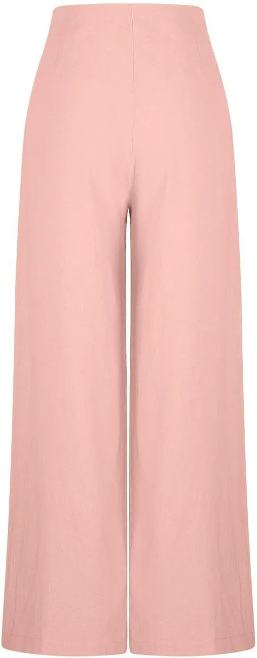 Women's Summer Wide Leg Palazzo Pants Fashion High Waistd Loose Elastic Waist Slacks Casual Going Out Flowy Trousers