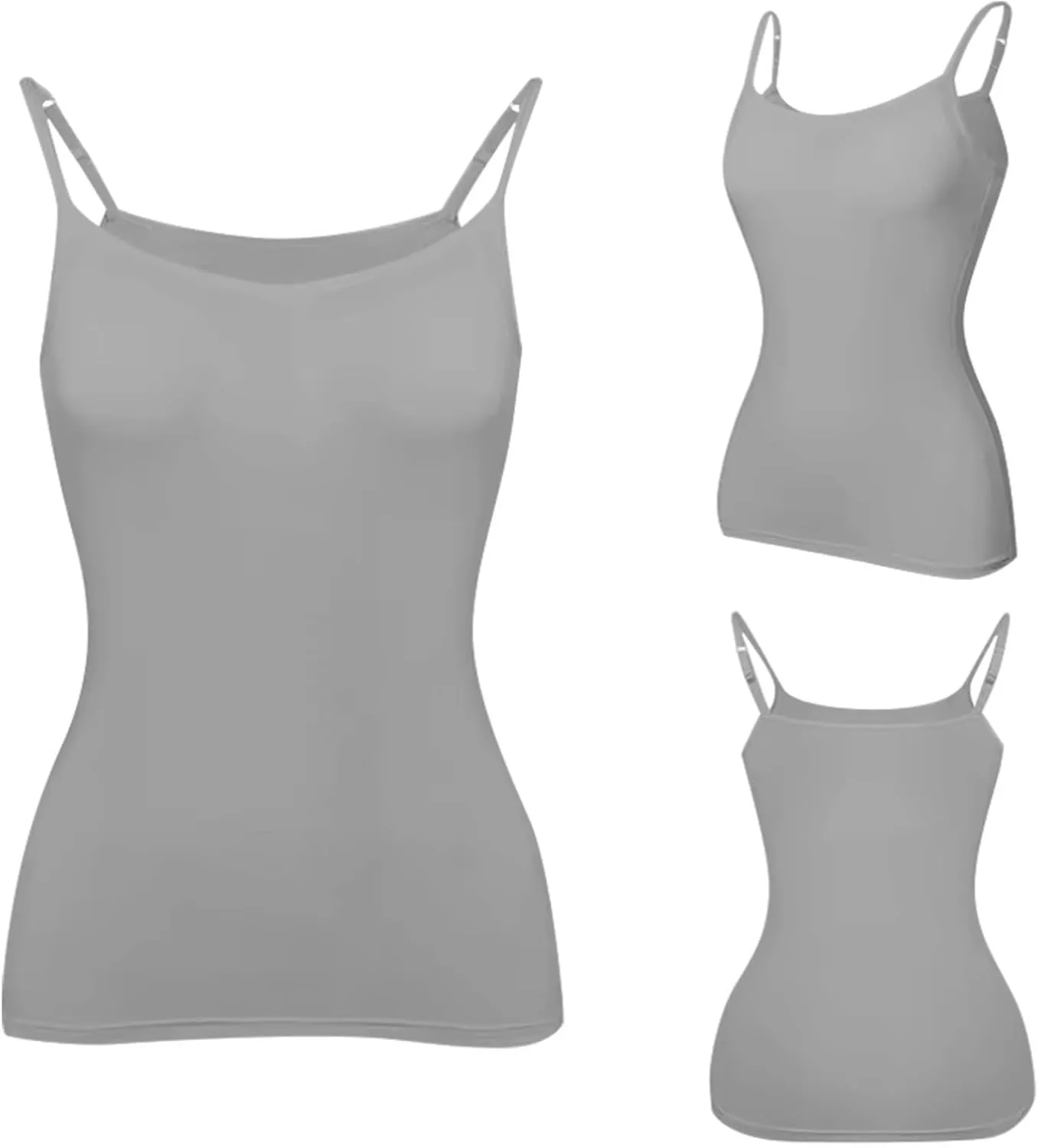Womens Tank Tops Fitted Built in Bra Adjustable Spaghetti Strap Workout Cami Tops Gym Shirts Sleeveless Under Clothes