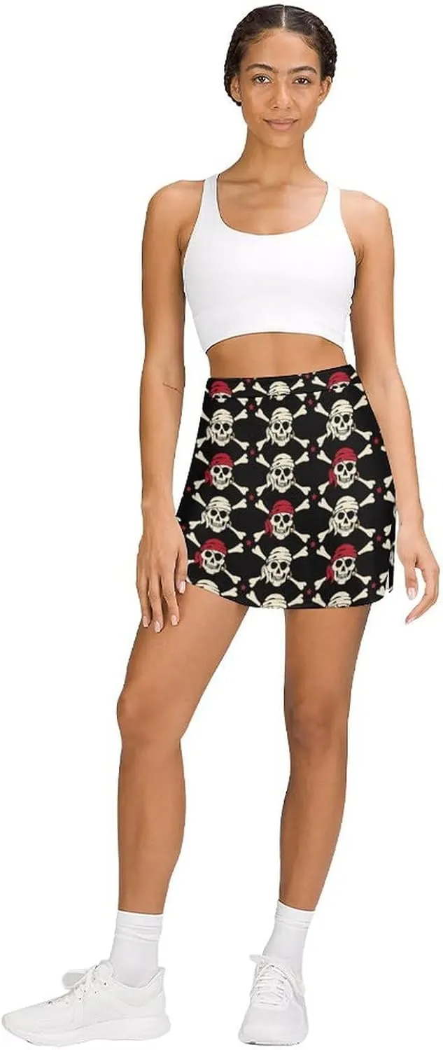 Women's Tennis Skirt, Golf Skorts Light Proof A-line Trouser Skirt with Pockets
