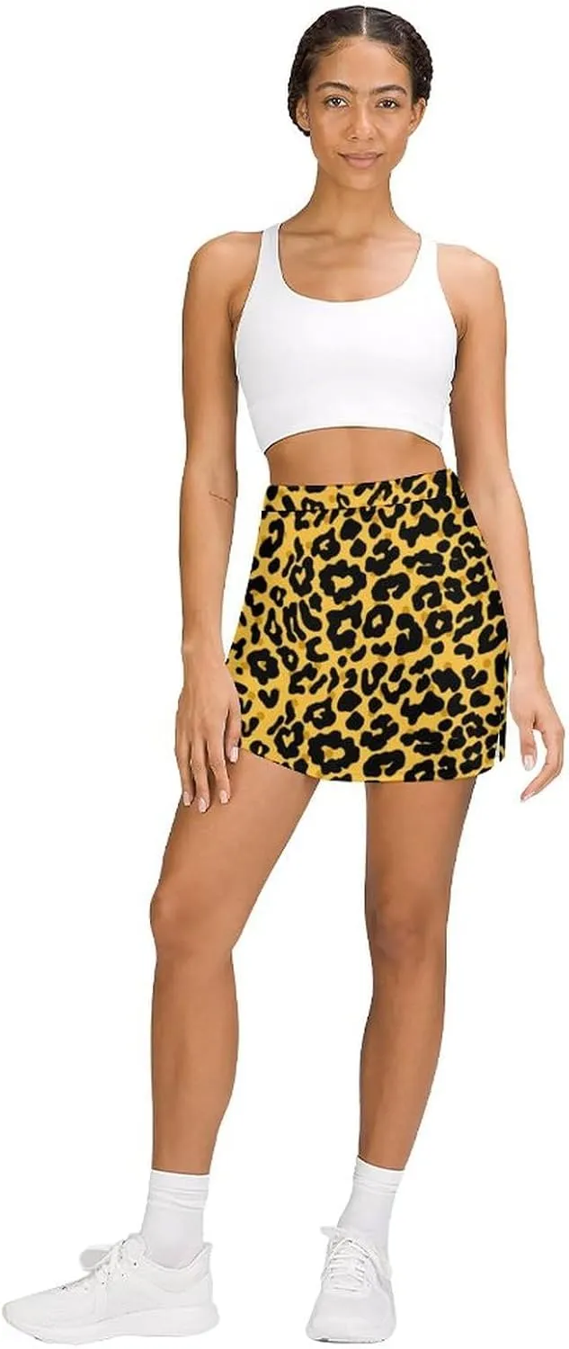 Women's Tennis Skirt, Golf Skorts Light Proof A-line Trouser Skirt with Pockets