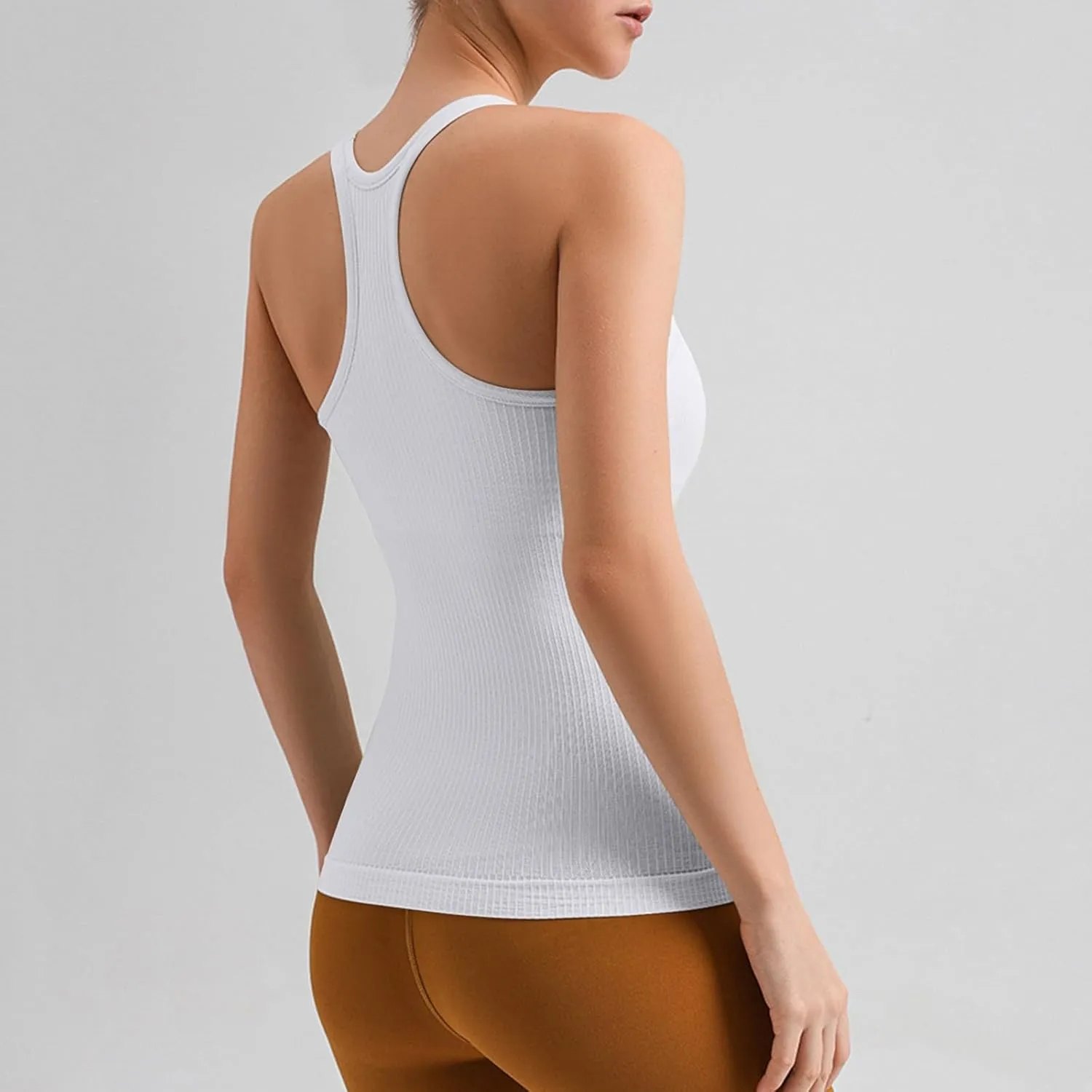 Womens Tops, Tank Top with Built in Bra 2025 Summer Spaghetti Strap Sports Camisoles Cami Sleeveless Clothes