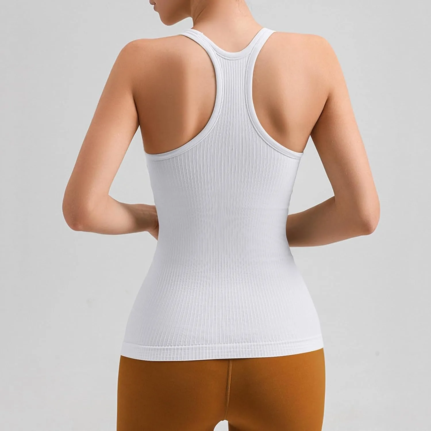 Womens Tops, Tank Top with Built in Bra 2025 Summer Spaghetti Strap Sports Camisoles Cami Sleeveless Clothes