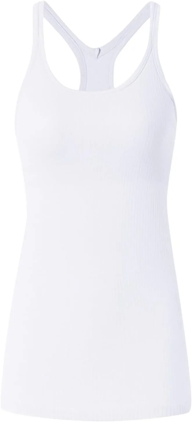 Womens Tops, Tank Top with Built in Bra 2025 Summer Spaghetti Strap Sports Camisoles Cami Sleeveless Clothes