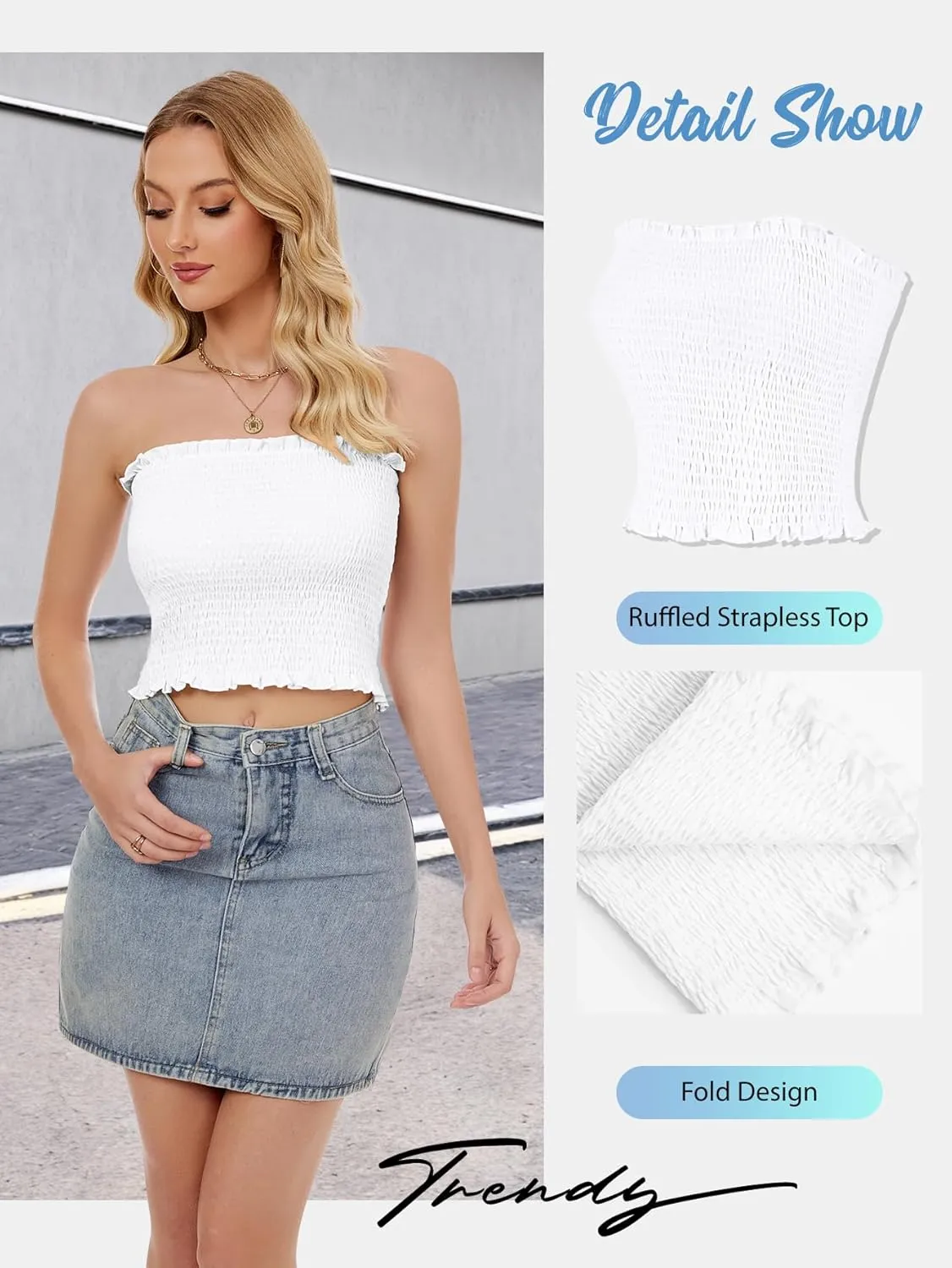 Womens Tube Top Summer Strapless Crop Tops Basic Tank Casual Sleeveless Shirt