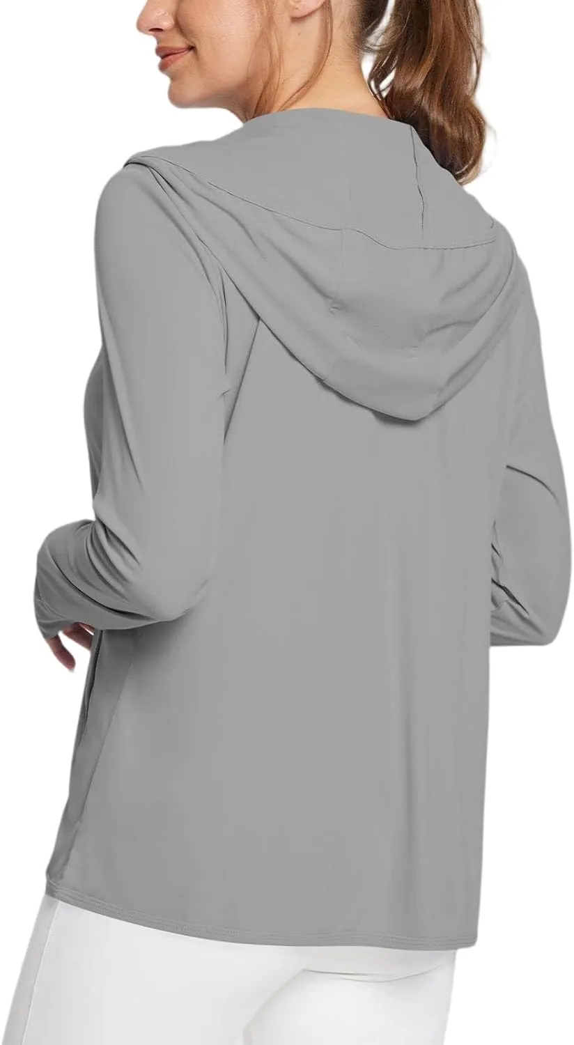 Women's UPF Sun Protection Shirts SPF Jacket UV Zip Up Hoodie Long Sleeve Summer Ice Silk Outdoor with Pockets