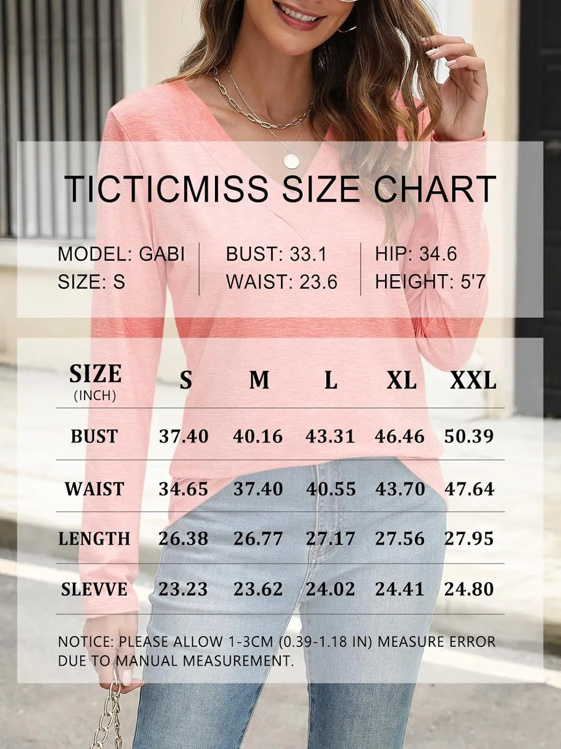 Womens V Neck Long Sleeve Shirts Dressy Casual Fall Tops Trendy Loose Tunic Tops Blouse