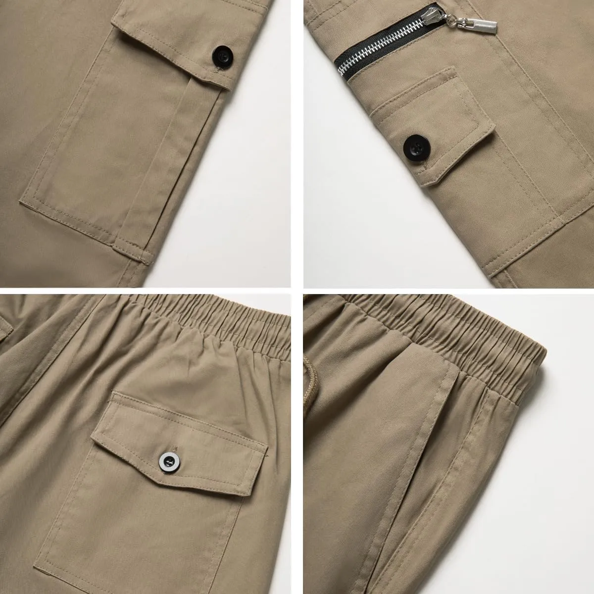 WZIKAI Mens Cargo Pants Relaxed Fit Drawstring Joggers Sweatpants for Men Workout Casual Long Trousers