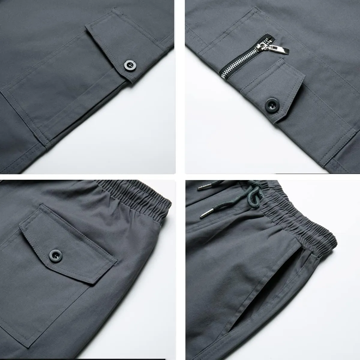 WZIKAI Mens Cargo Pants Relaxed Fit Drawstring Joggers Sweatpants for Men Workout Casual Long Trousers