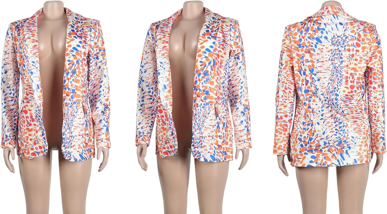 XZLUFNY Blazers Jacket for Women Office Work Business Multicolor Long Sleeve Open Front Coat