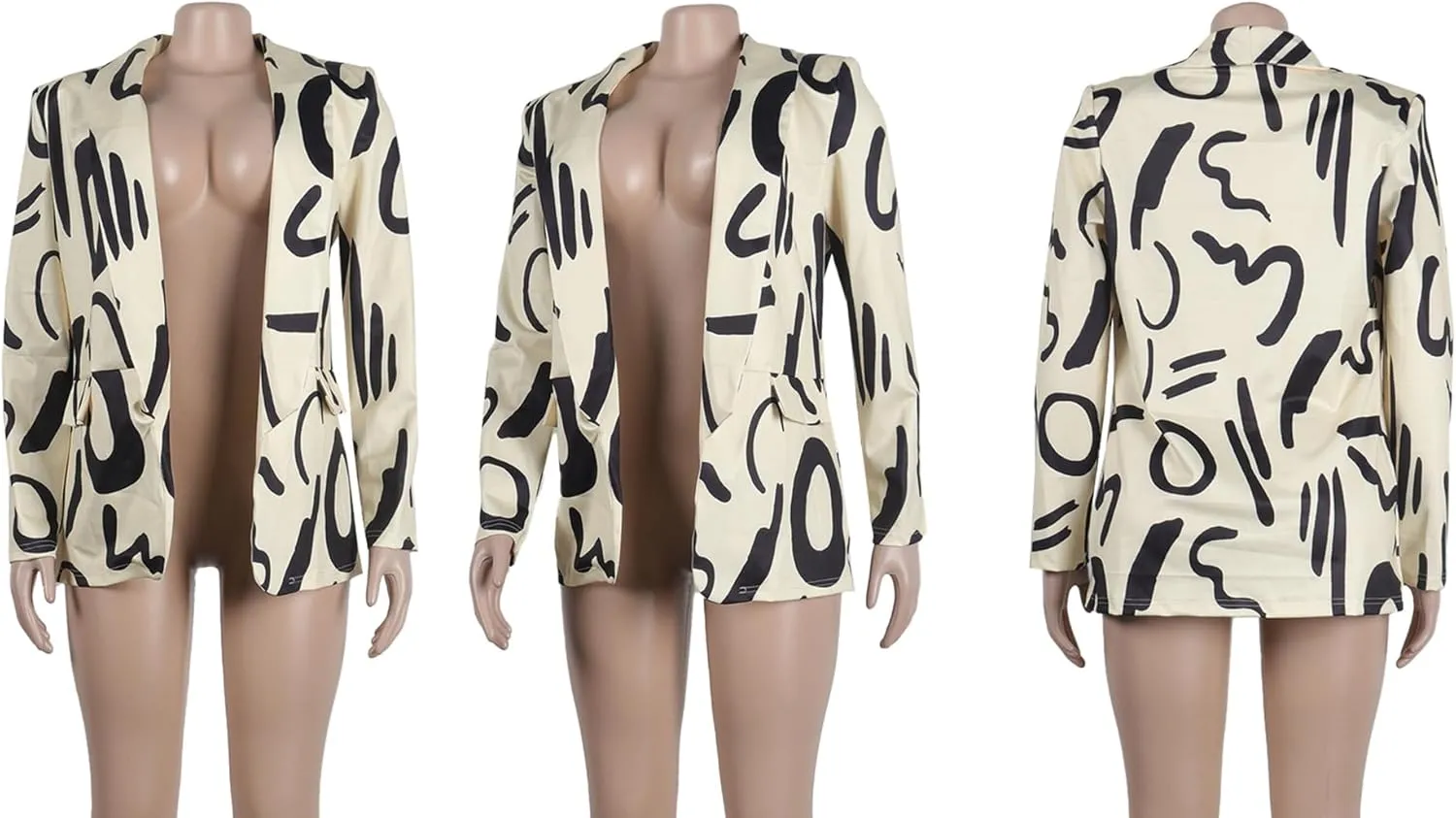 XZLUFNY Blazers Jacket for Women Office Work Business Multicolor Long Sleeve Open Front Coat