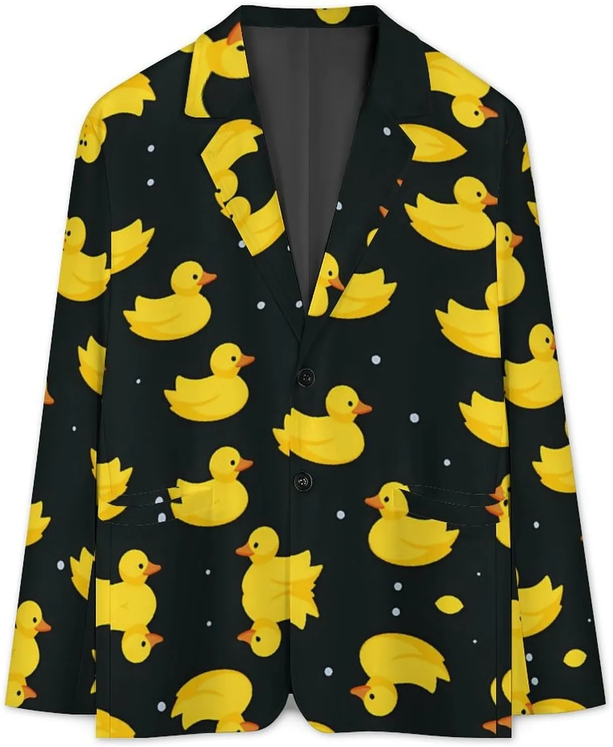 Yellow Ducks Mens Suit Jacket Lapel Blazers 2 Button Business Coat Tuxedo for Wedding Dinner