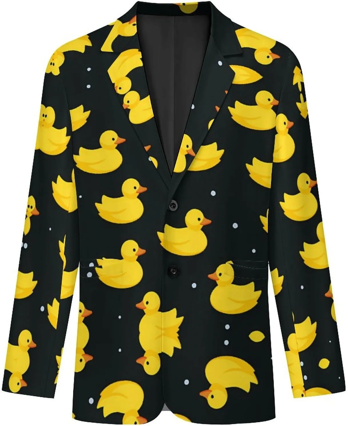Yellow Ducks Mens Suit Jacket Lapel Blazers 2 Button Business Coat Tuxedo for Wedding Dinner