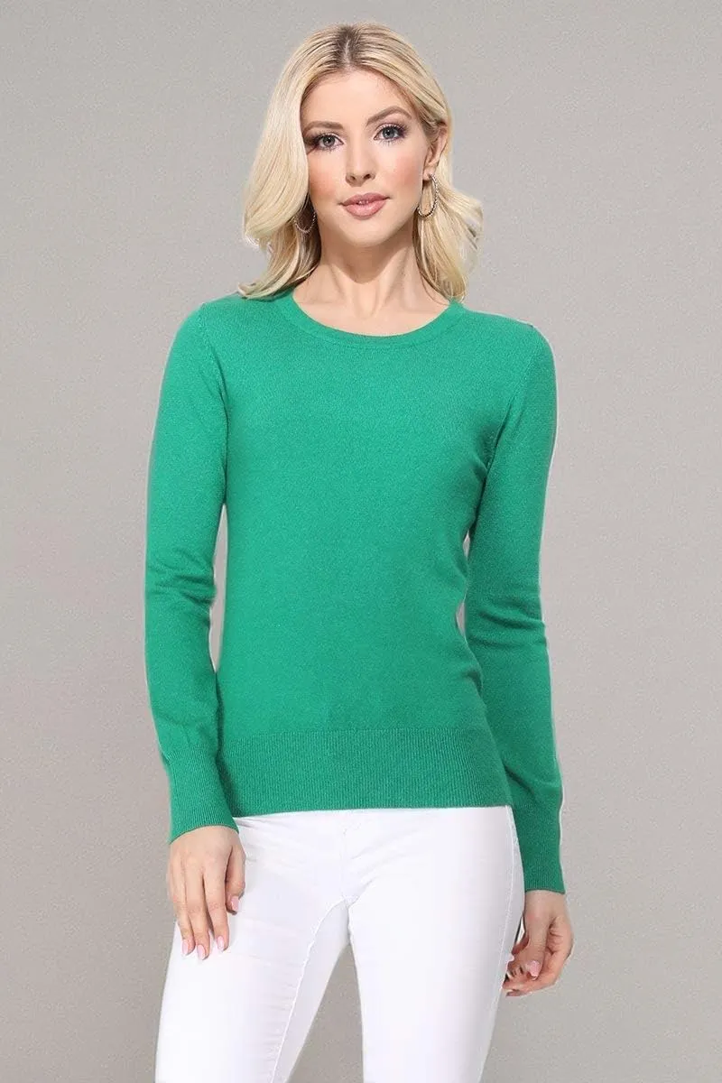 YEMAK Women's Knit Sweater Pullover  Long Sleeve Crewneck Basic Classic Casual Knitted Soft Lightweight T-Shirt Top