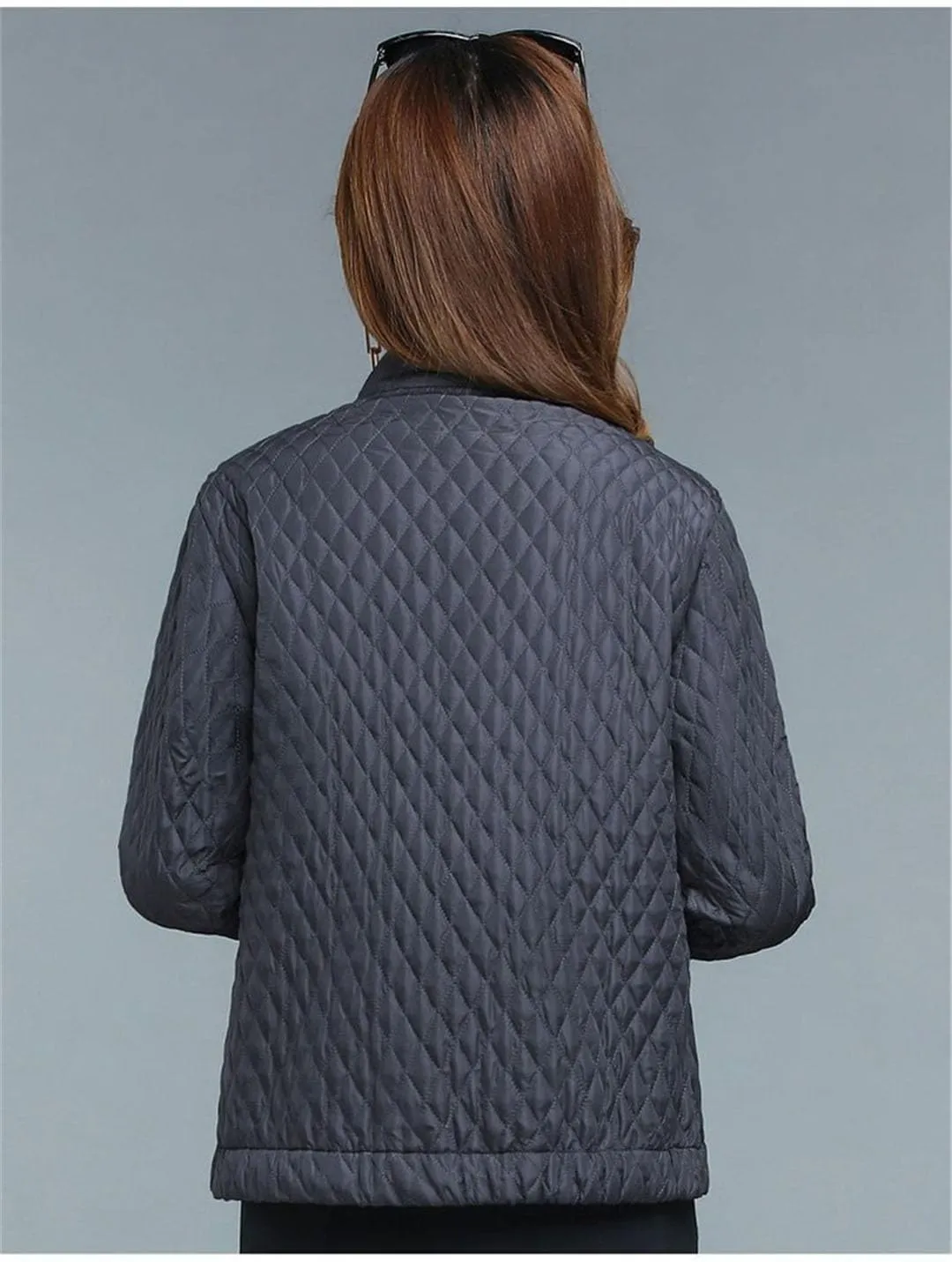 Zadaos Women Relaxed Light Thin Cotton-Padded Clothes Coat Stand Collar Jacket Keep Warm Outerwear