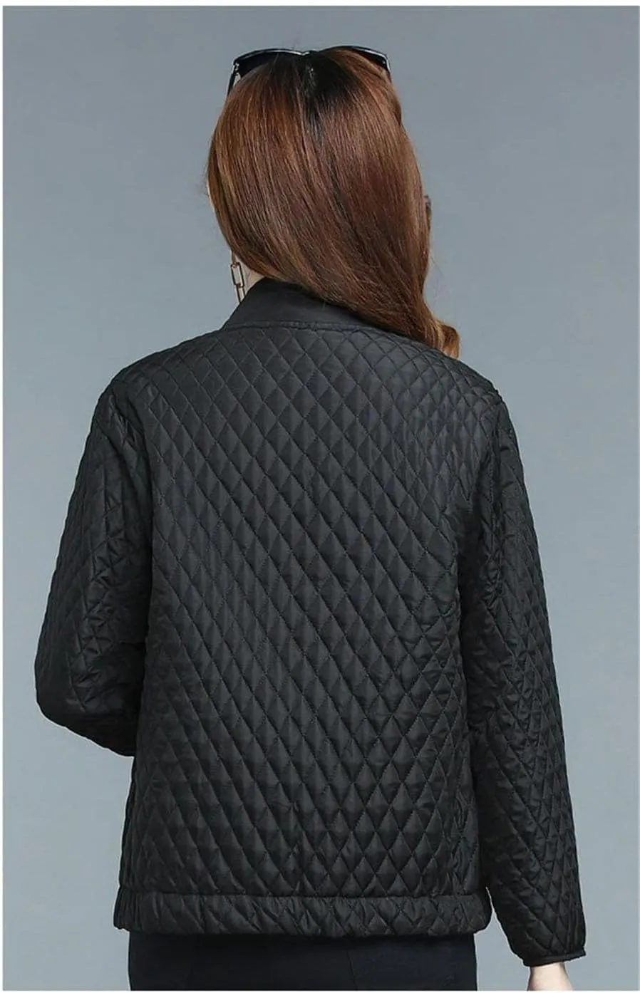 Zadaos Women Relaxed Light Thin Cotton-Padded Clothes Coat Stand Collar Jacket Keep Warm Outerwear
