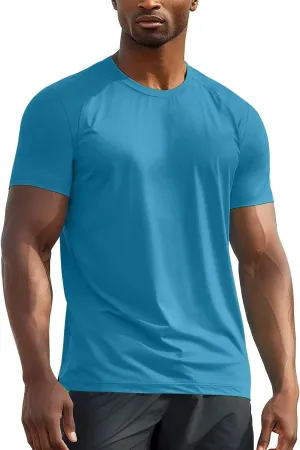 Zengjo Athletic T Shirts for Men,Quick Dry Gym Workout Running Sport Moisture Wicking Short-Sleeve Crewneck Tee