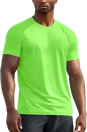 Zengjo Athletic T Shirts for Men,Quick Dry Gym Workout Running Sport Moisture Wicking Short-Sleeve Crewneck Tee