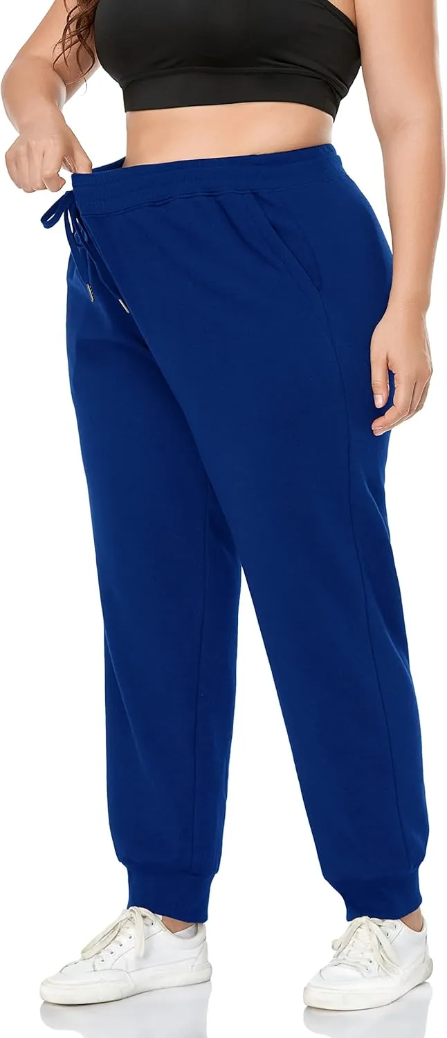 ZERDOCEAN Women's Plus Size Fleece Lined Sweatpants Relaxed Fit Workout Athletic Jogger Fleece Pants