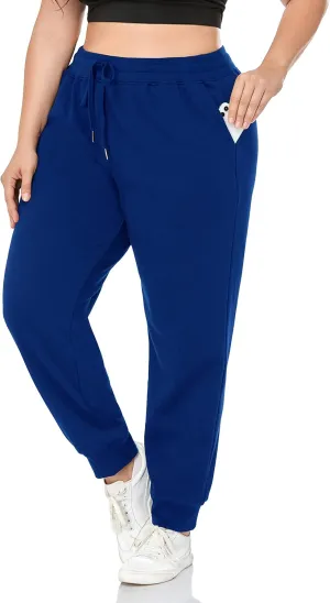 ZERDOCEAN Women's Plus Size Fleece Lined Sweatpants Relaxed Fit Workout Athletic Jogger Fleece Pants
