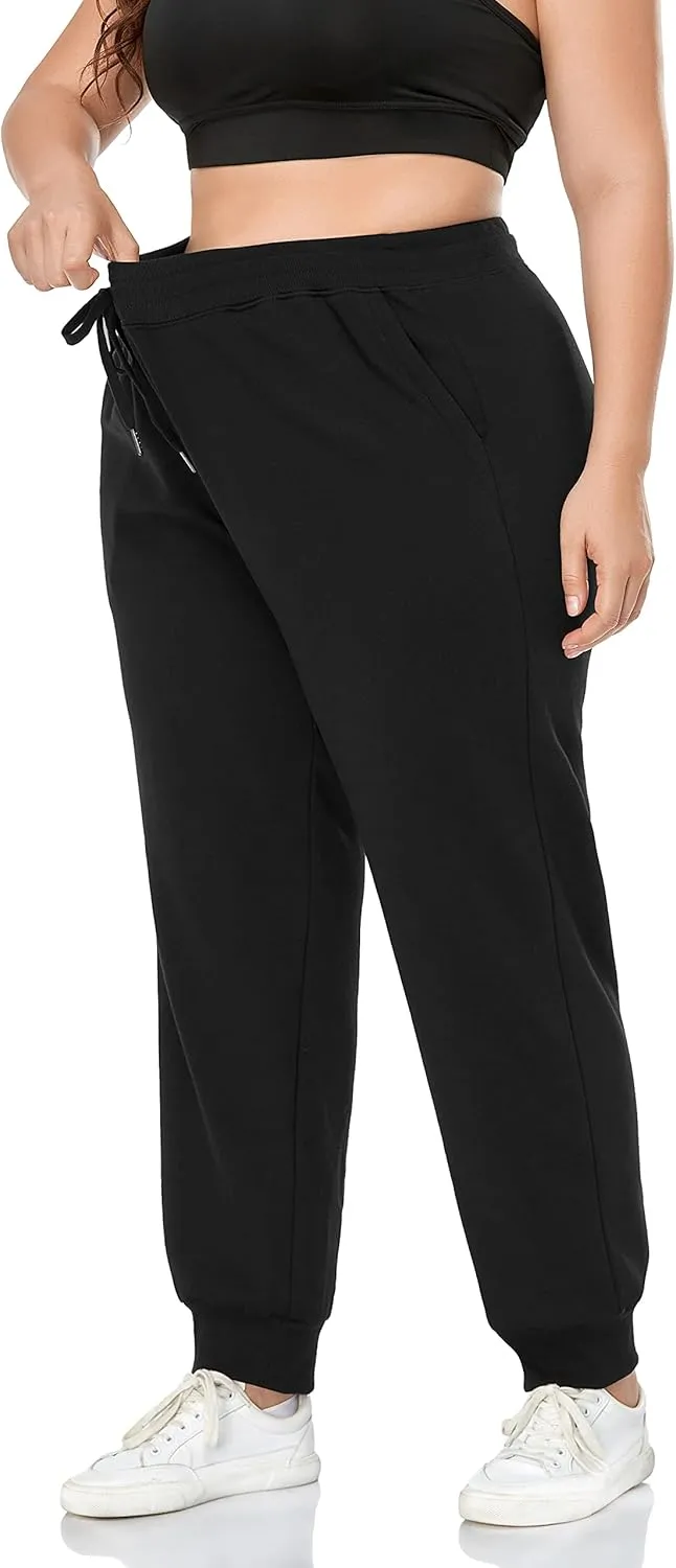 ZERDOCEAN Women's Plus Size Fleece Lined Sweatpants Relaxed Fit Workout Athletic Jogger Fleece Pants