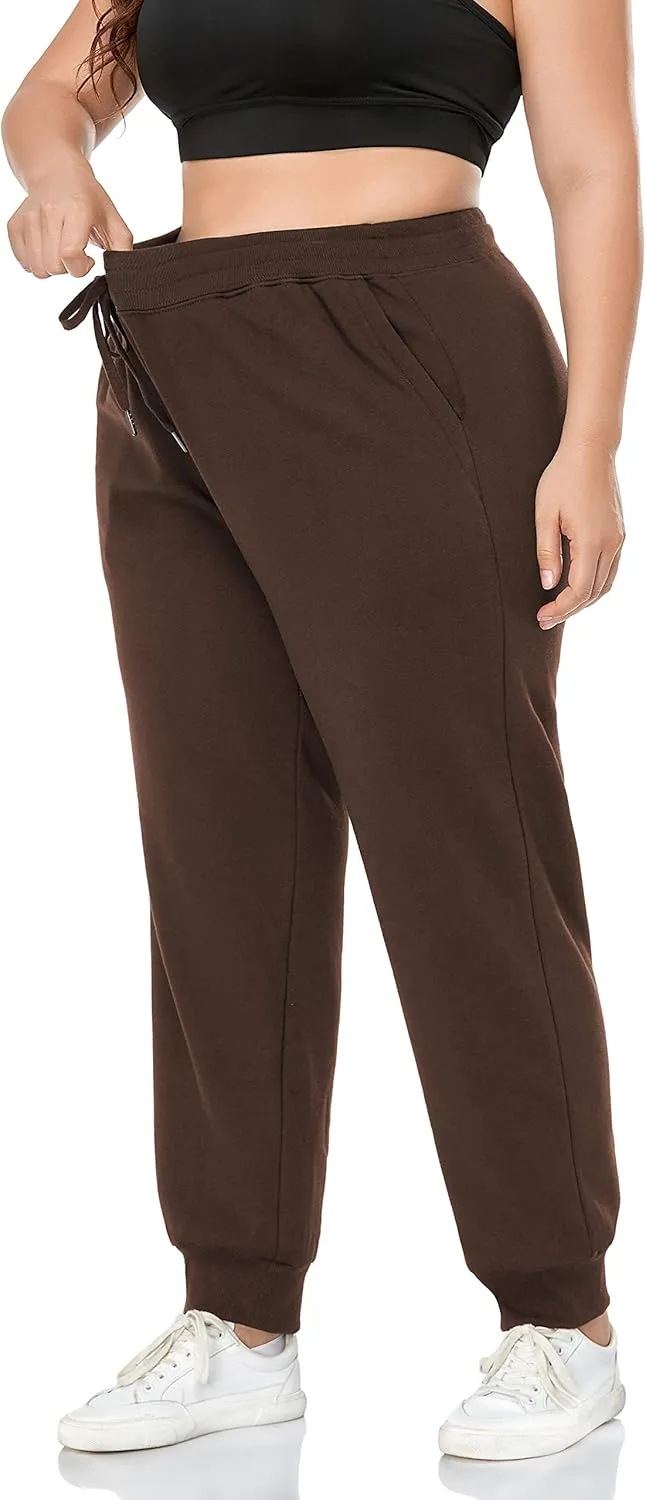 ZERDOCEAN Women's Plus Size Fleece Lined Sweatpants Relaxed Fit Workout Athletic Jogger Fleece Pants