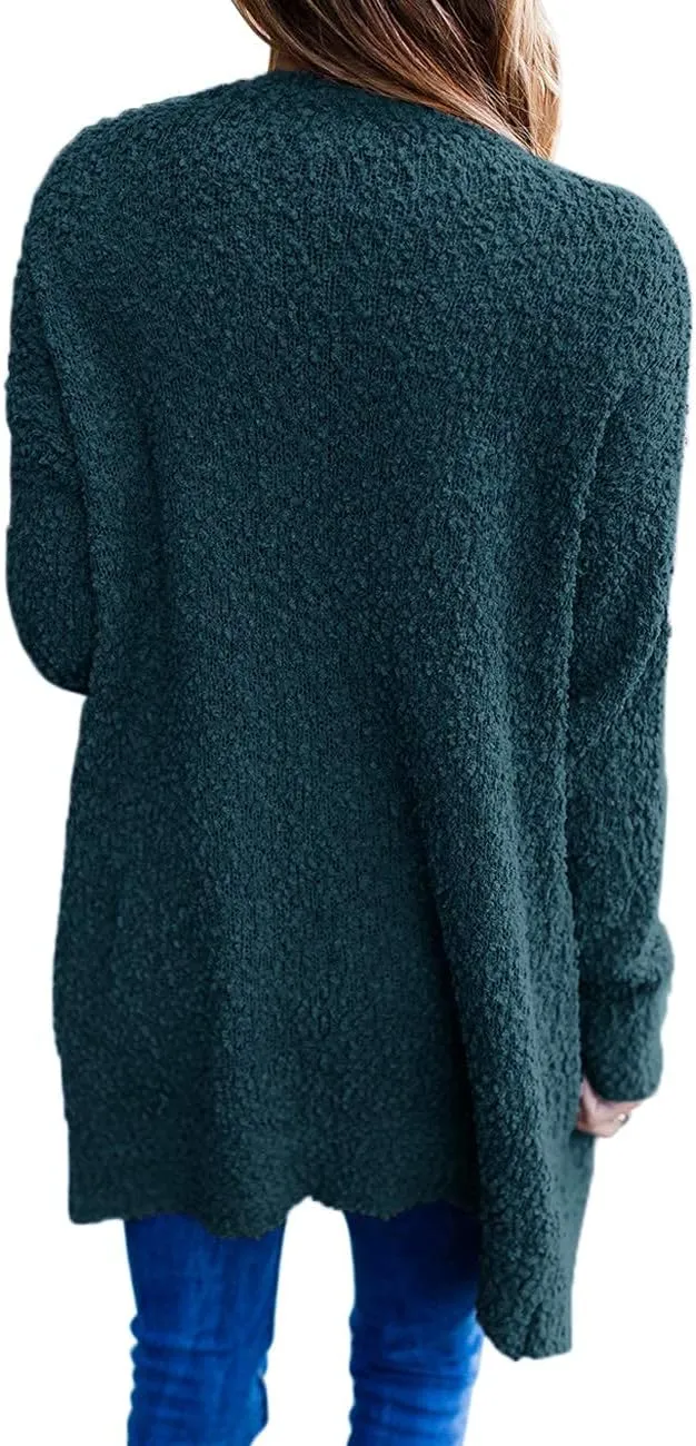 ZESICA Women's Fall Casual Long Sleeve Open Front Soft Chunky Knit Sweater Cardigan Outerwear